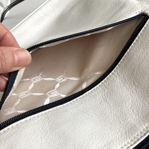 GIUDI genuine leather shoulder bag in white and maroon Made in Italy - Picture 8 of 14